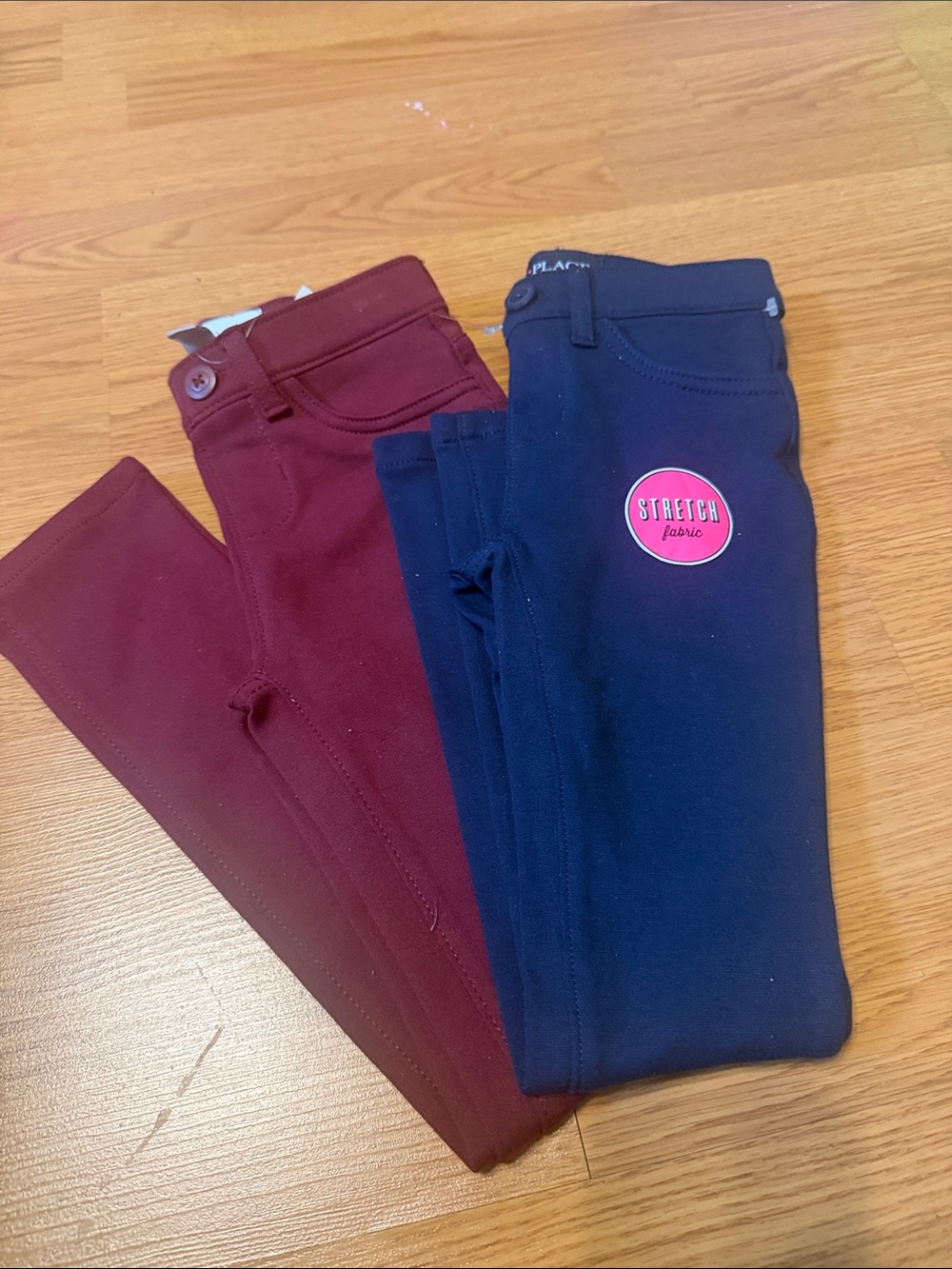 The Children's Place Navy and Burgundy Stretch Leggings